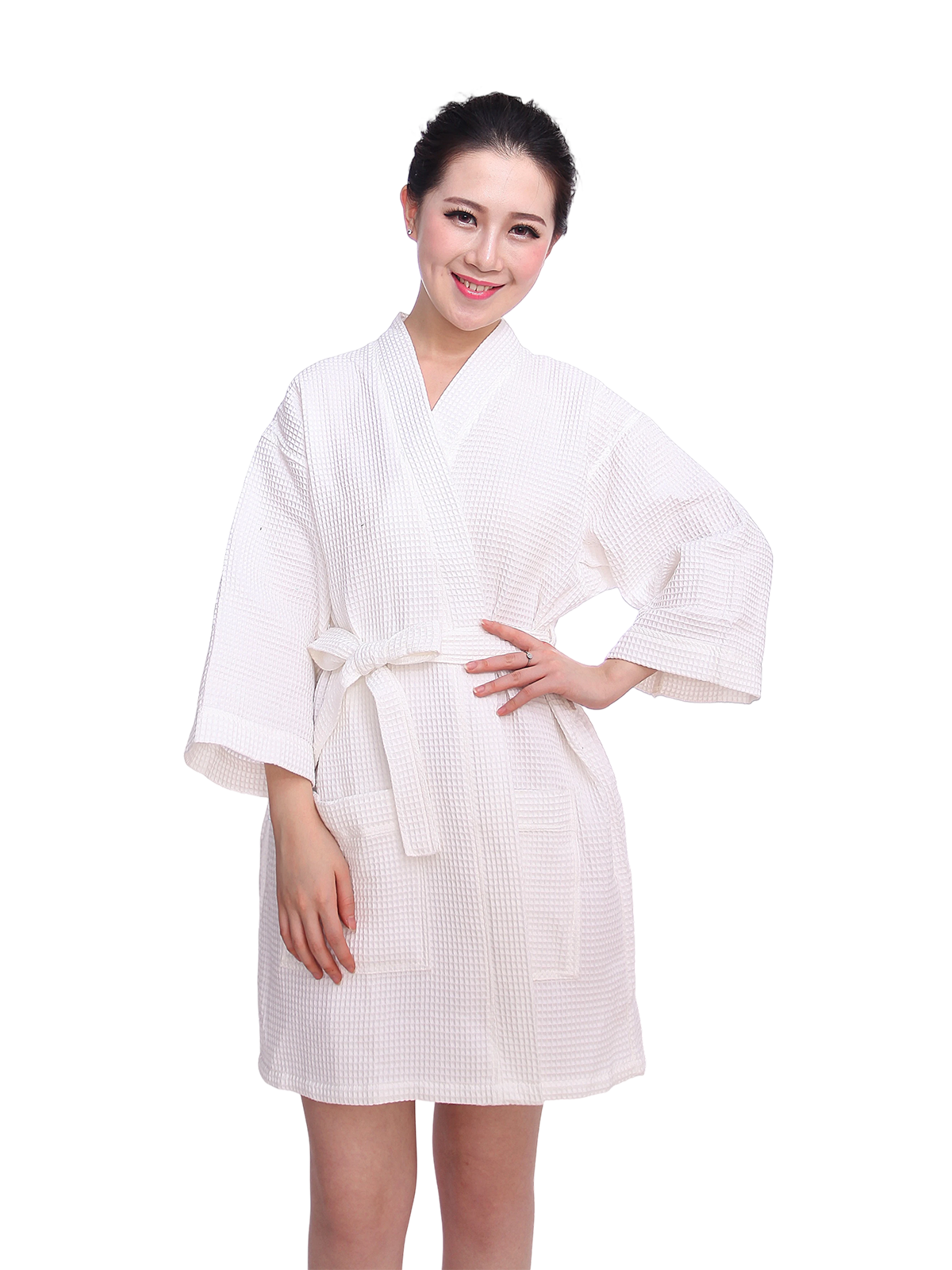 Unisex Cotton waffle SPA robe