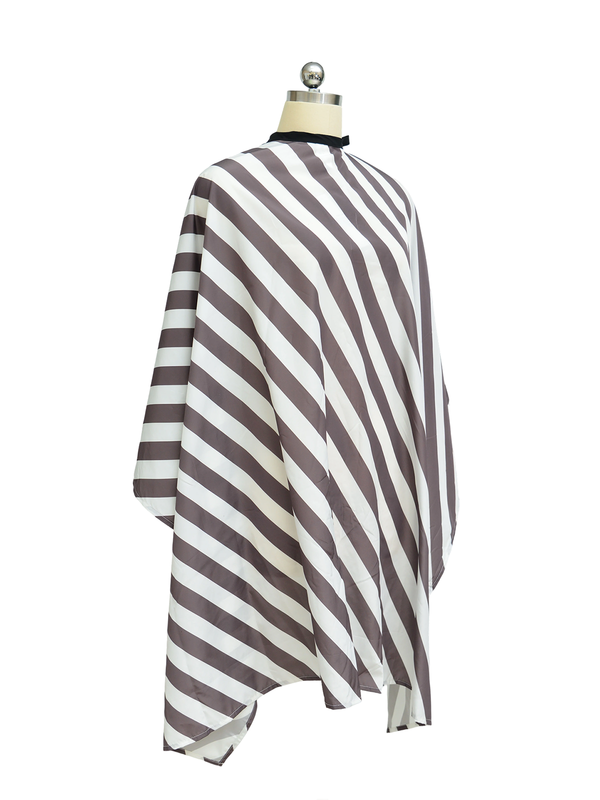 Custom Pinstripe Barber Capes with Snap Closure