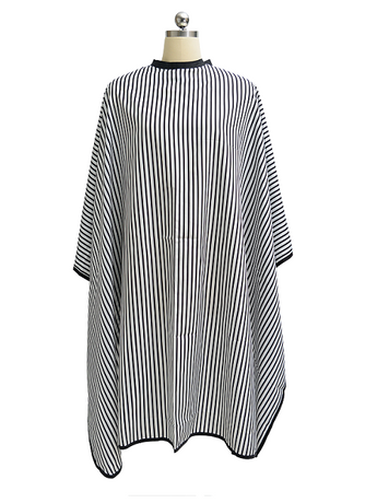 White with black stripe barber cape C1061 4.png