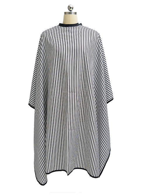 White with black stripe barber cape C1061 4.png