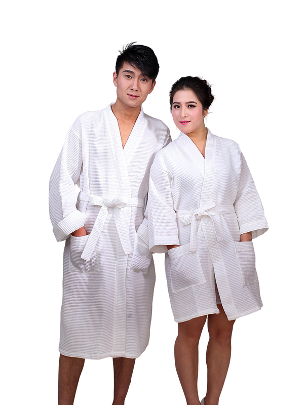 Unisex Cotton waffle SPA robe