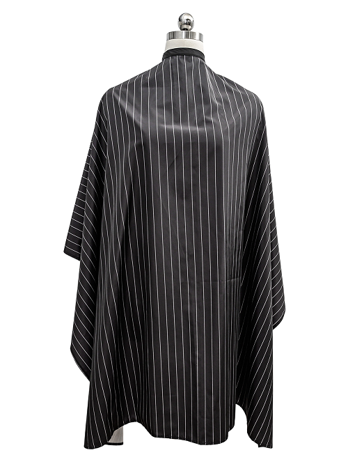 Black with white stripe salon barber cape C1031 主图1.png