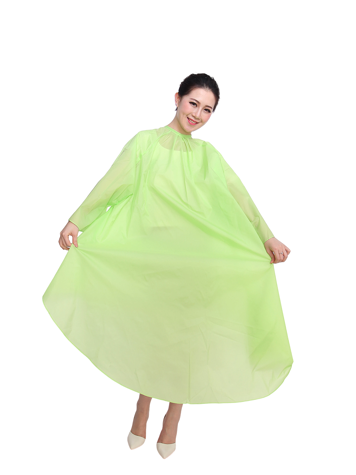 Client salon cape with sleeves