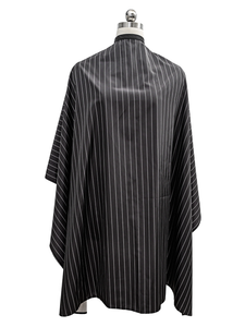 Custom Pinstripe Barber Capes with Snap Closure